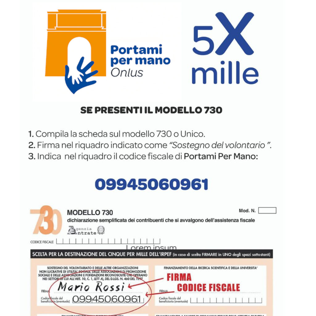 5xmille modello 730 portami per mano